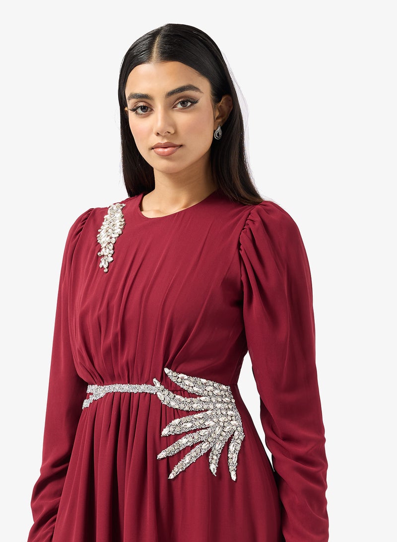 Khizana Embellished Waist Dress With Trail - Image 3